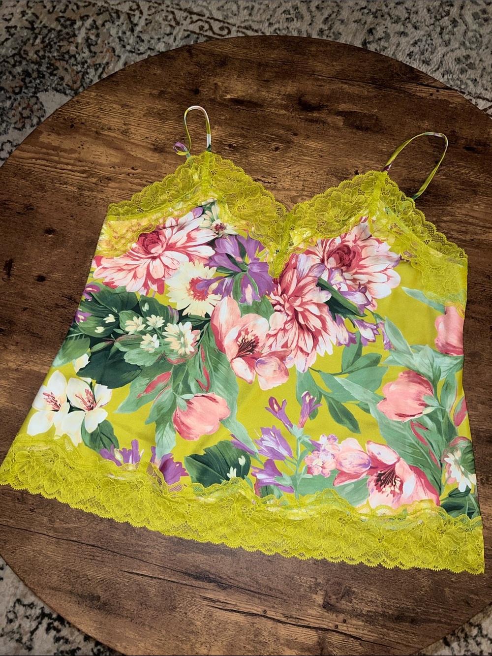 Express Floral Lace Satin Camisole - Picture 2 of 4